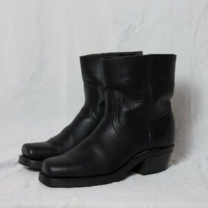 Vintage Frye Campus 10L Ankle Boots Black Made in USA Size 7